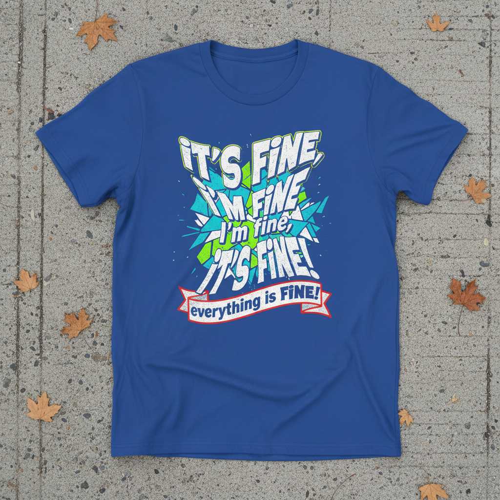 Its Fine Im Fine Everything Is Fine Graphic T-Shirt, Funny Novelty Tee Idea