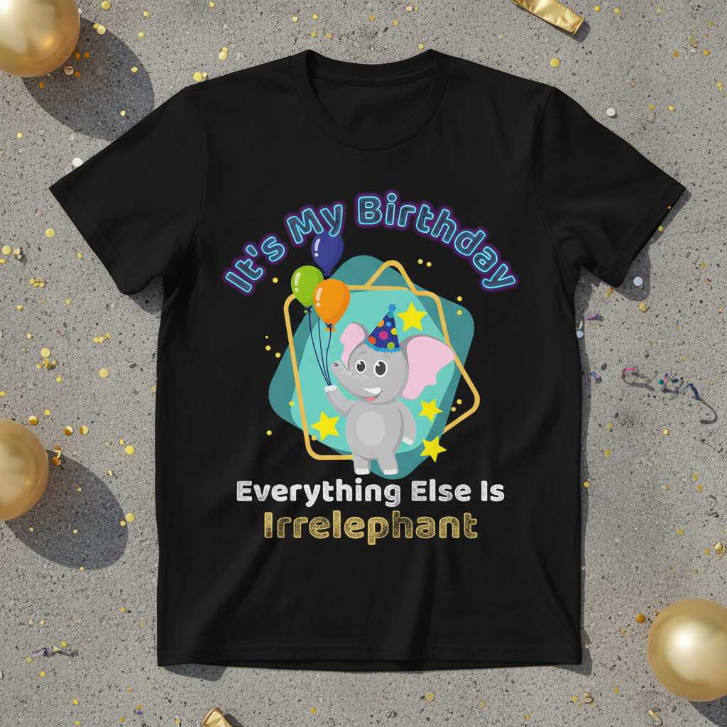 Its My Birthday Everything Else Is Irrelephant Cute T-Shirt Funny Tee Idea