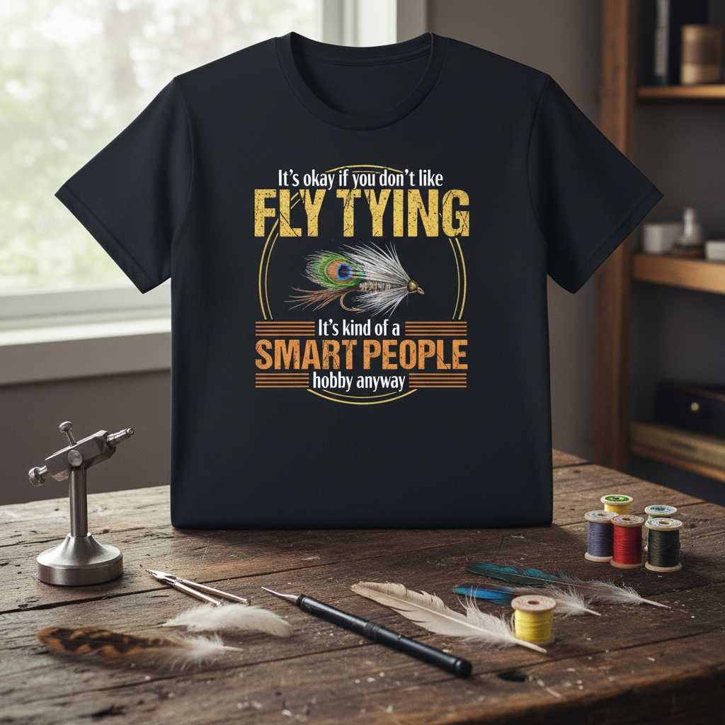 Its Okay If You Dont Like Fly Tying Its Kind Of A Smart People Hobby Anyway Vintage T-Shirt Novelty Tee