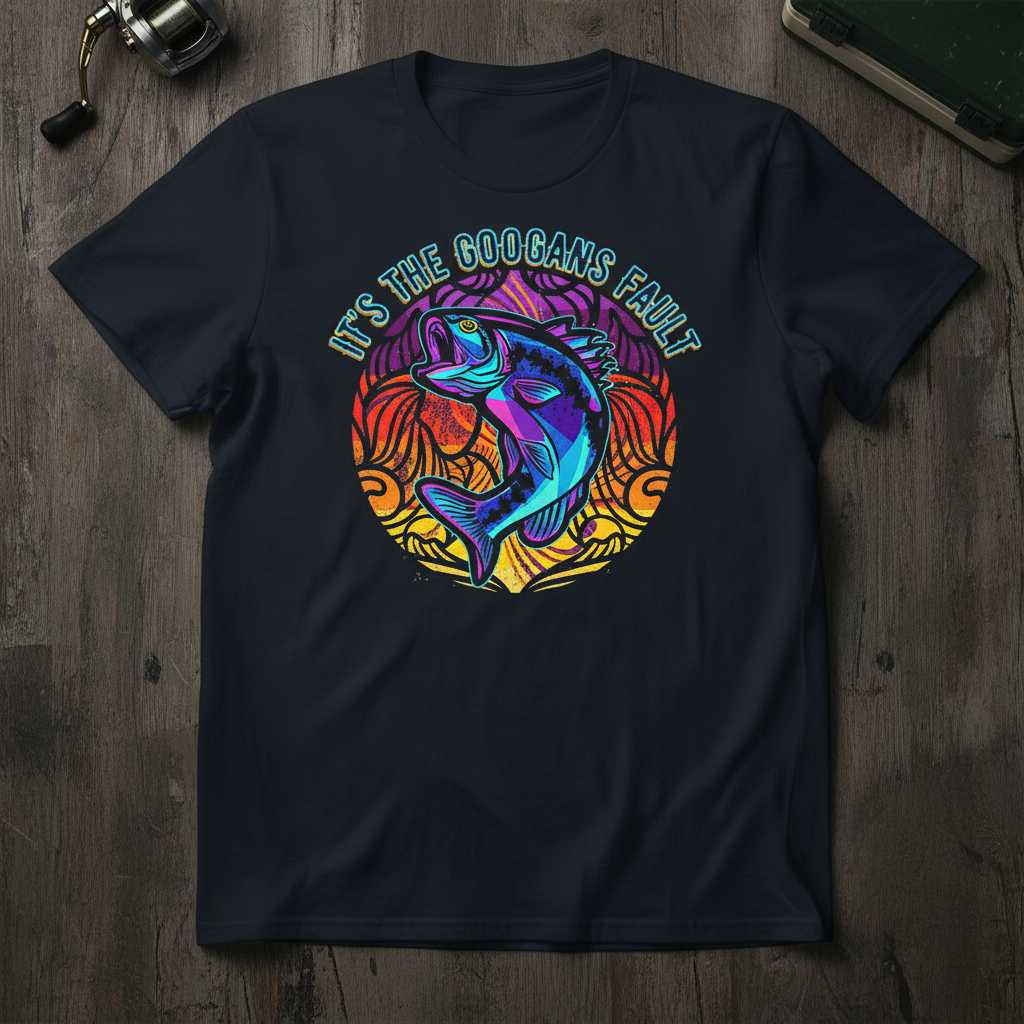 Its The Googans Fault Retro Fishing T-Shirt, Funny Bass Fisherman Tee Gear