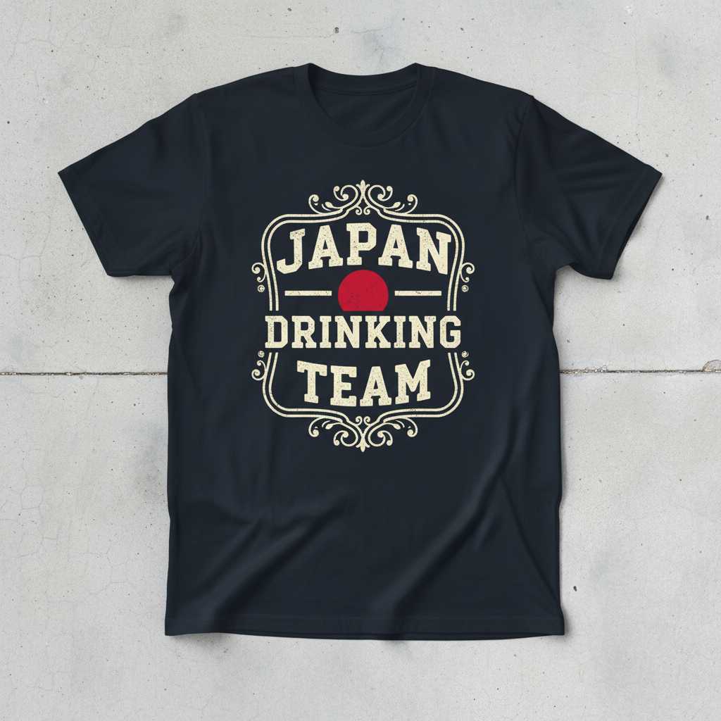 Japan Drinking Team Distressed Vintage T-Shirt, Funny Unisex Tee Souvenir