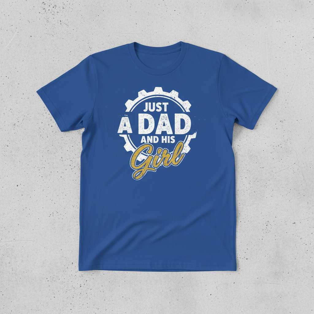 Just A Dad And His Girl Distressed Vintage Fathers Day T-Shirt Graphic Tee