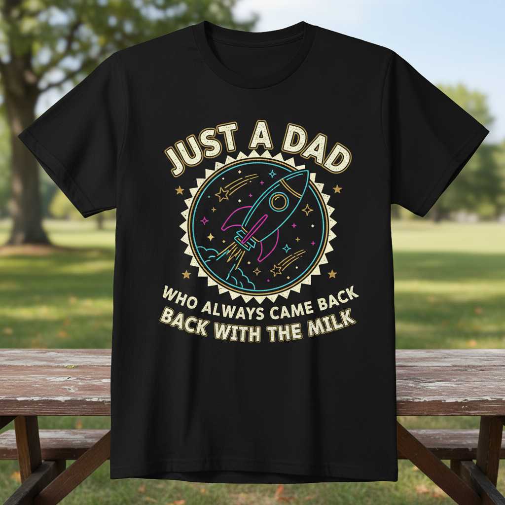Just A Dad Who Always Came Back With The Milk Vintage T-Shirt Funny Tee
