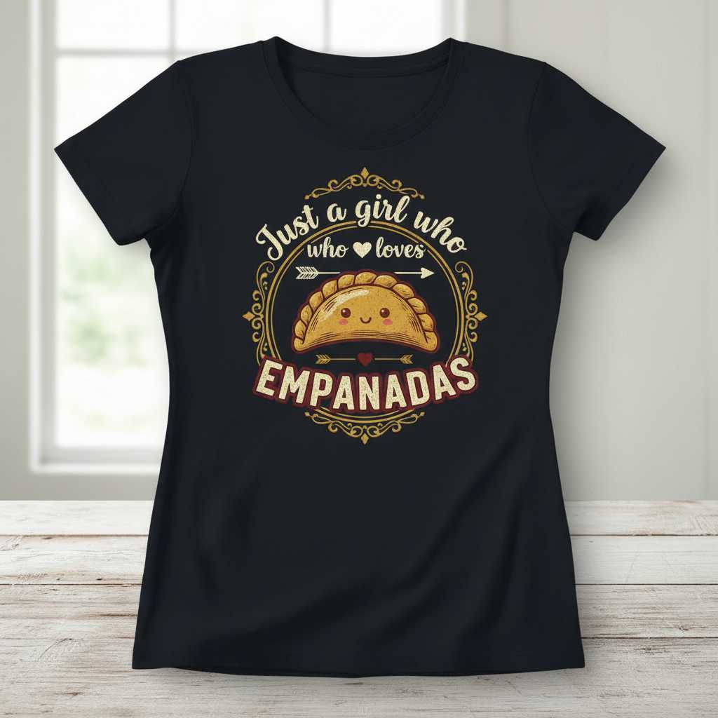 Just A Girl Who Loves Empanadas Vintage T-Shirt, Cute Graphic Tee Idea