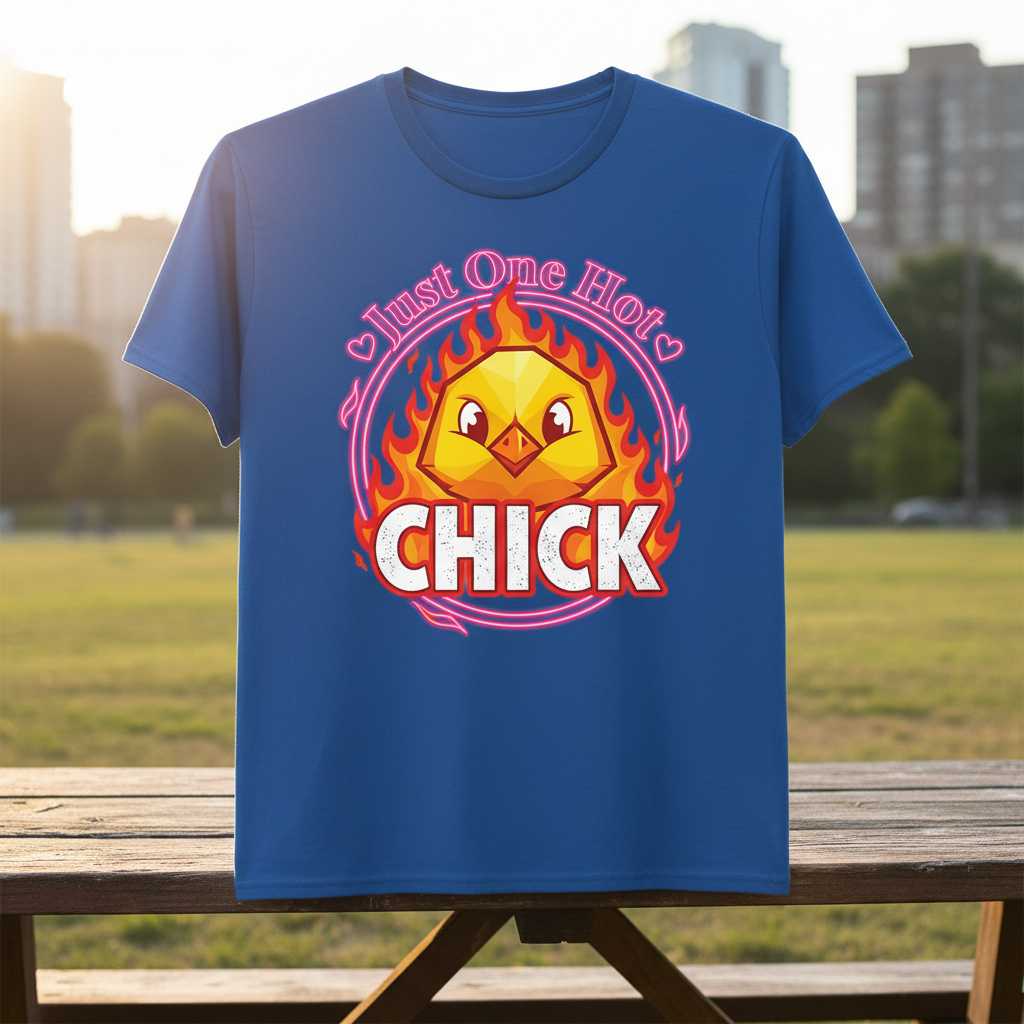 Just One Hot Chick T-Shirt, Funny Graphic Easter Novelty Tee Gift Idea Top