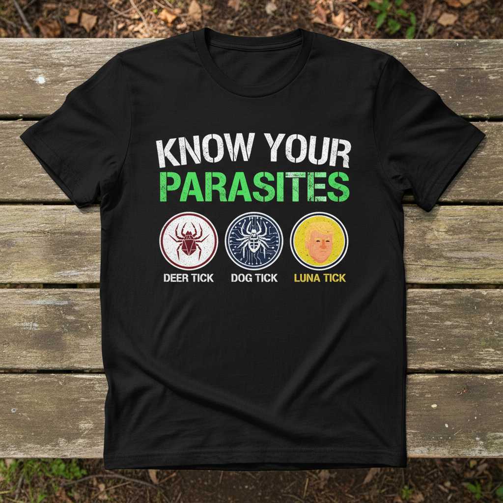 Know Your Parasites Luna Tick Distressed T-Shirt, Funny Political Tee Merch