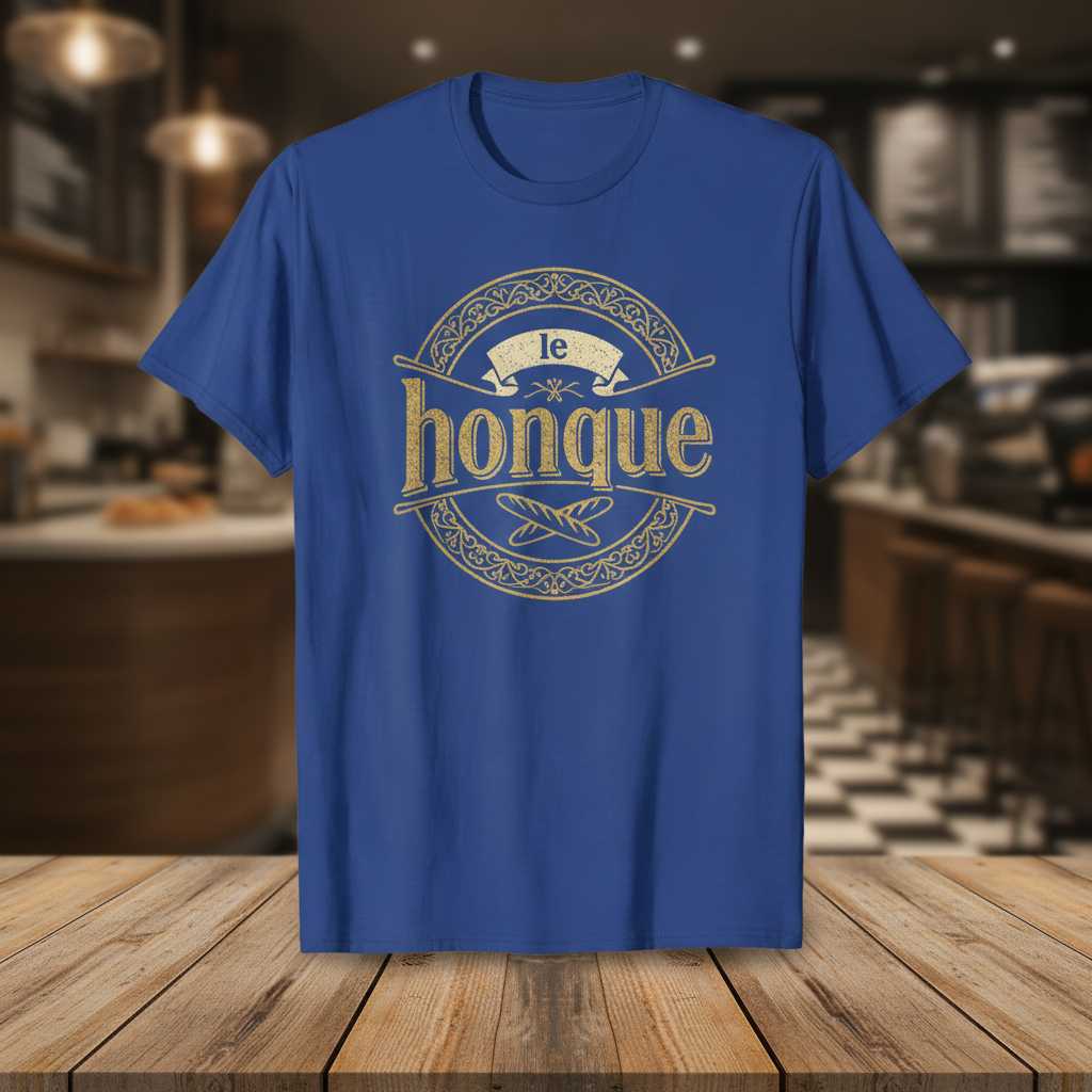 Le Honque Vintage T-Shirt, Funny French Goose Baguette Graphic Tee Souvenir