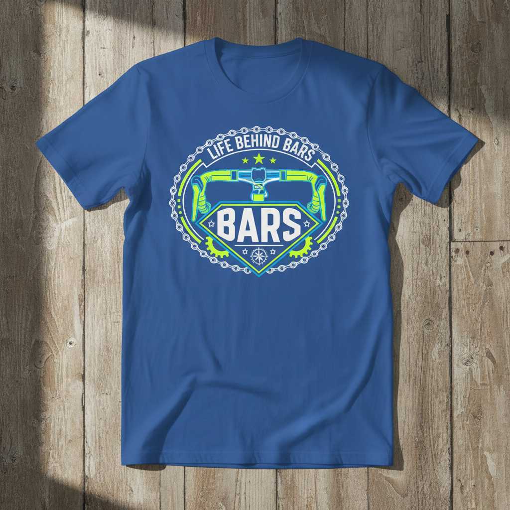 Life Behind Bars T-Shirt, Funny Cyclist Bicycle Tee Novelty Graphic Gear