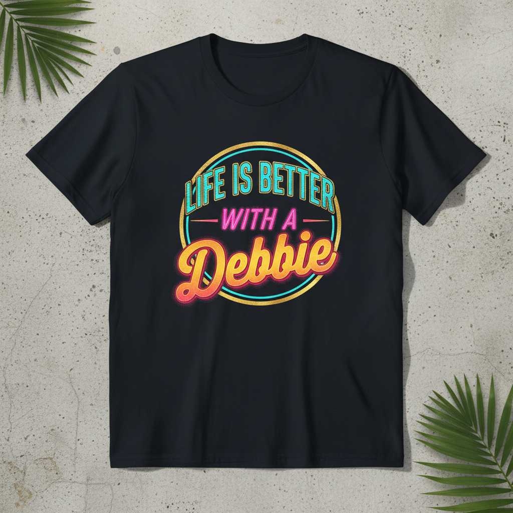 Life Is Better With A Debbie Retro Graphic T-Shirt, Unisex Novelty Tee Idea