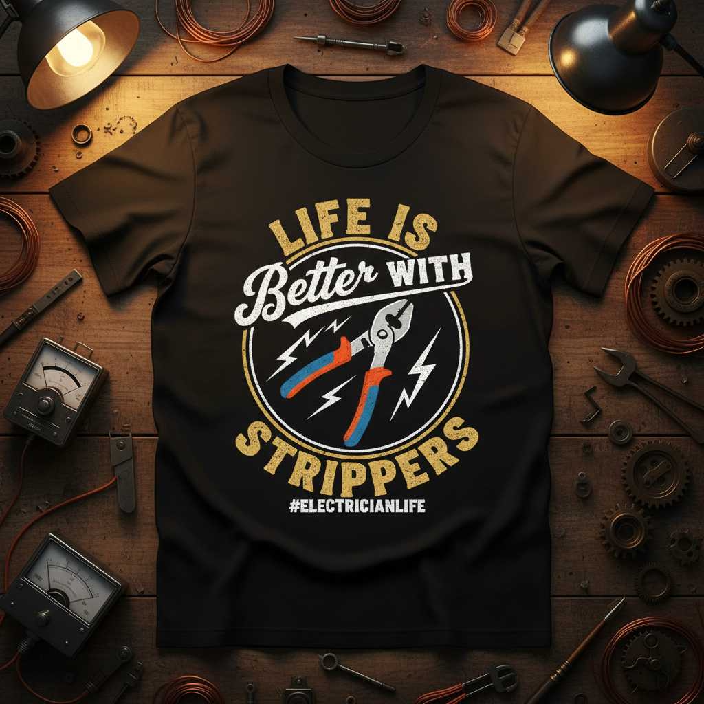 Life Is Better With Strippers Electrician Life Vintage T-Shirt Funny Tee