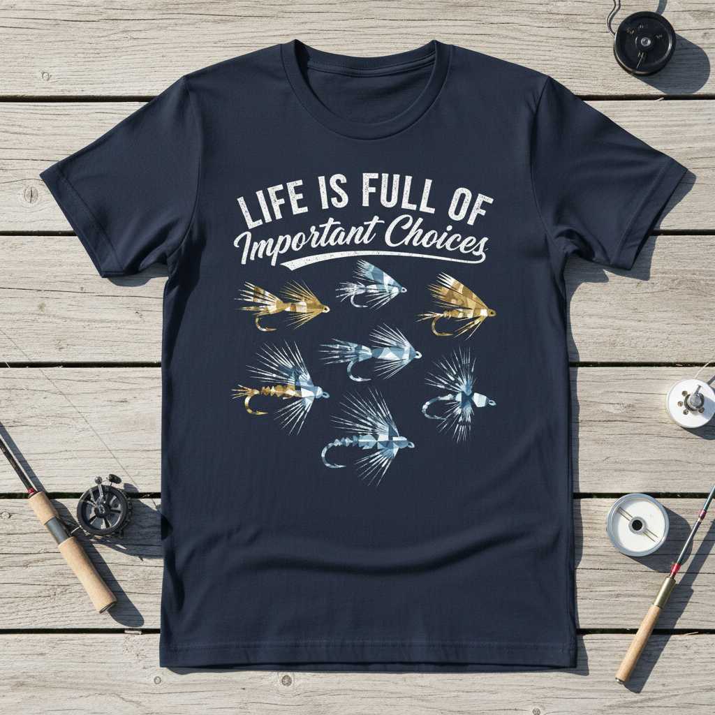 Life Is Full Of Important Choices Fly Fishing Vintage T-Shirt, Funny Tee Idea