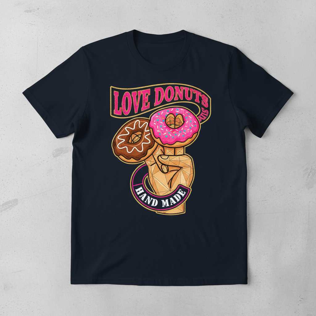 Love Donuts Hand Made Novelty T-Shirt, Funny Adult Humor Tee Outfit Idea