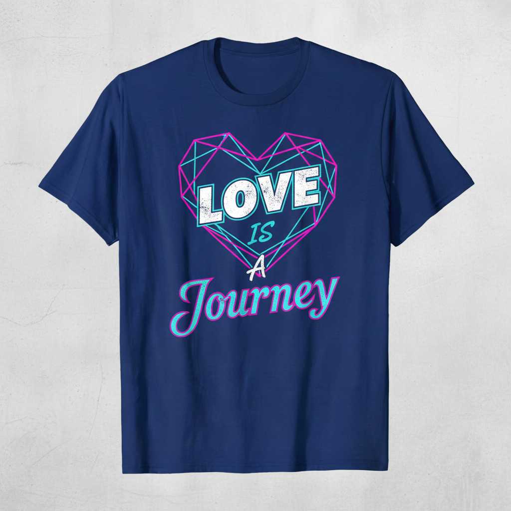 Love Is A Journey Retro Distressed T-Shirt, Cute Graphic Tee Present Idea