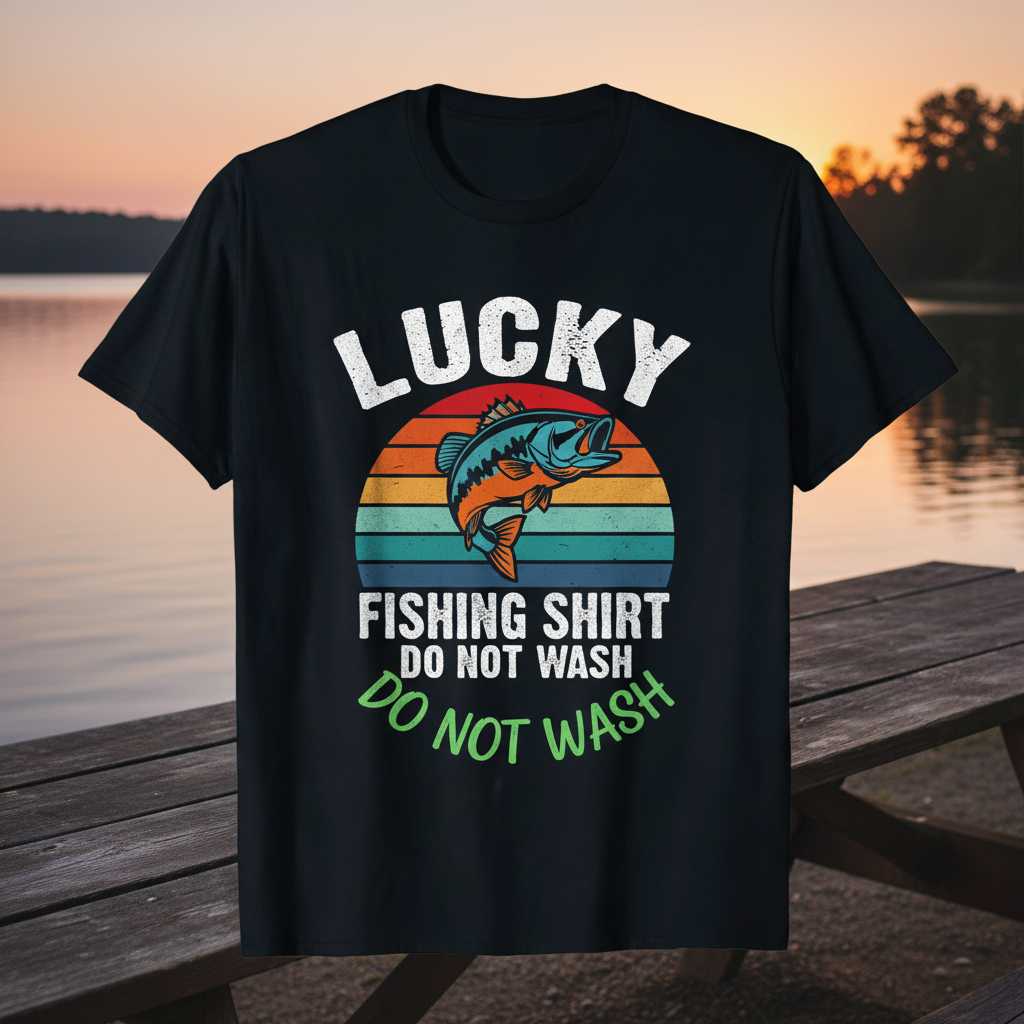 Lucky Fishing Shirt Do Not Wash Retro Vintage Distressed T-Shirt, Funny Tee