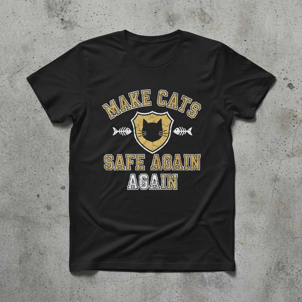 Make Cats Safe Again Again Vintage Distressed T-Shirt, Funny Graphic Tee Idea