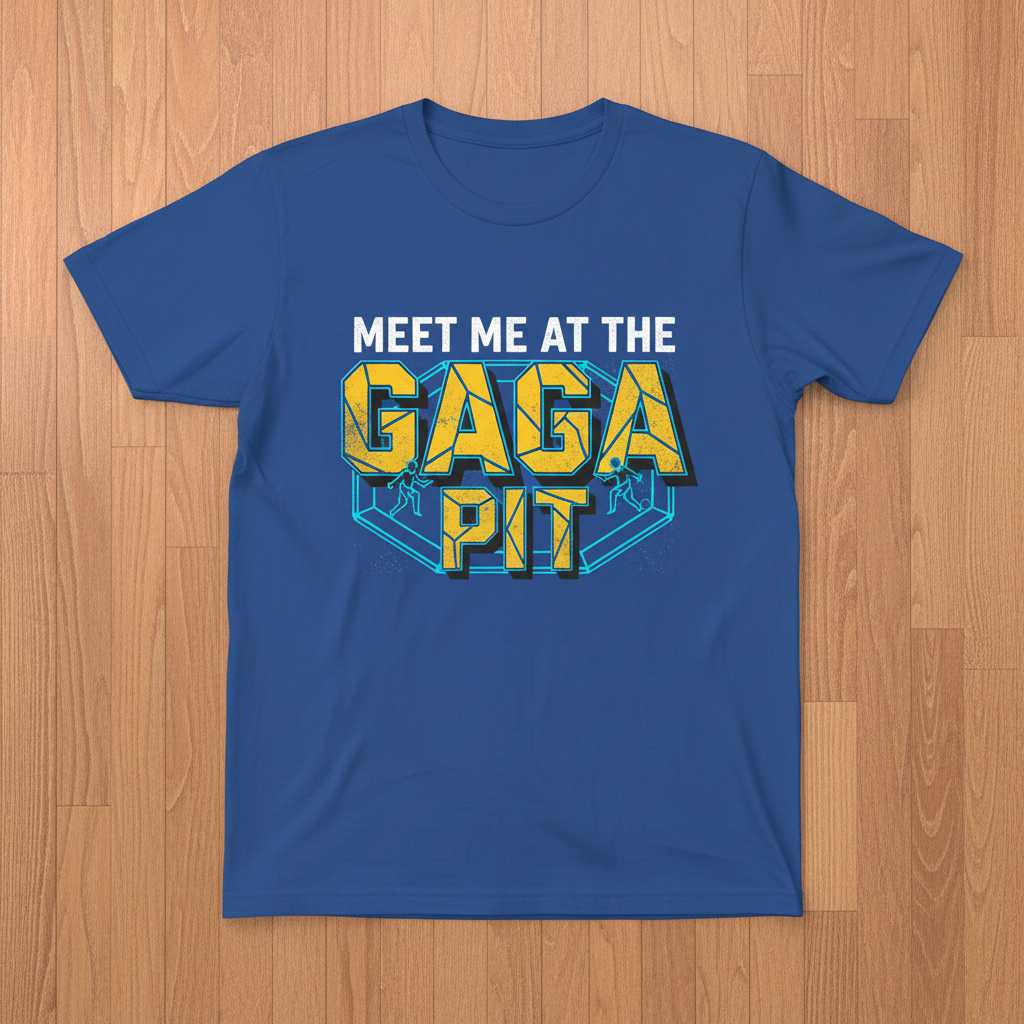 Meet Me At The Gaga Pit Retro Distressed T-Shirt, Funny Novelty Tee Gear