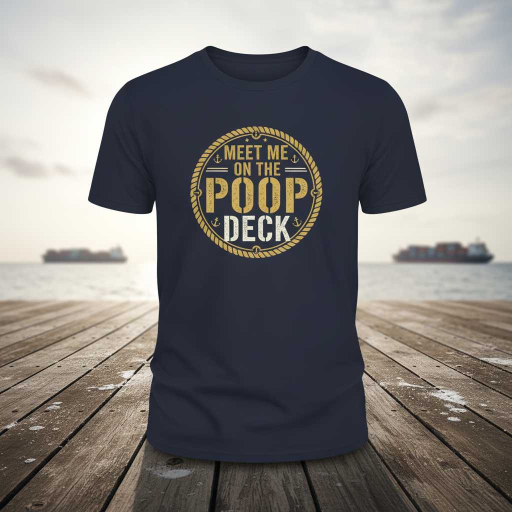 Meet Me On The Poop Deck Distressed T-Shirt, Funny Novelty Cruise Souvenir Tee
