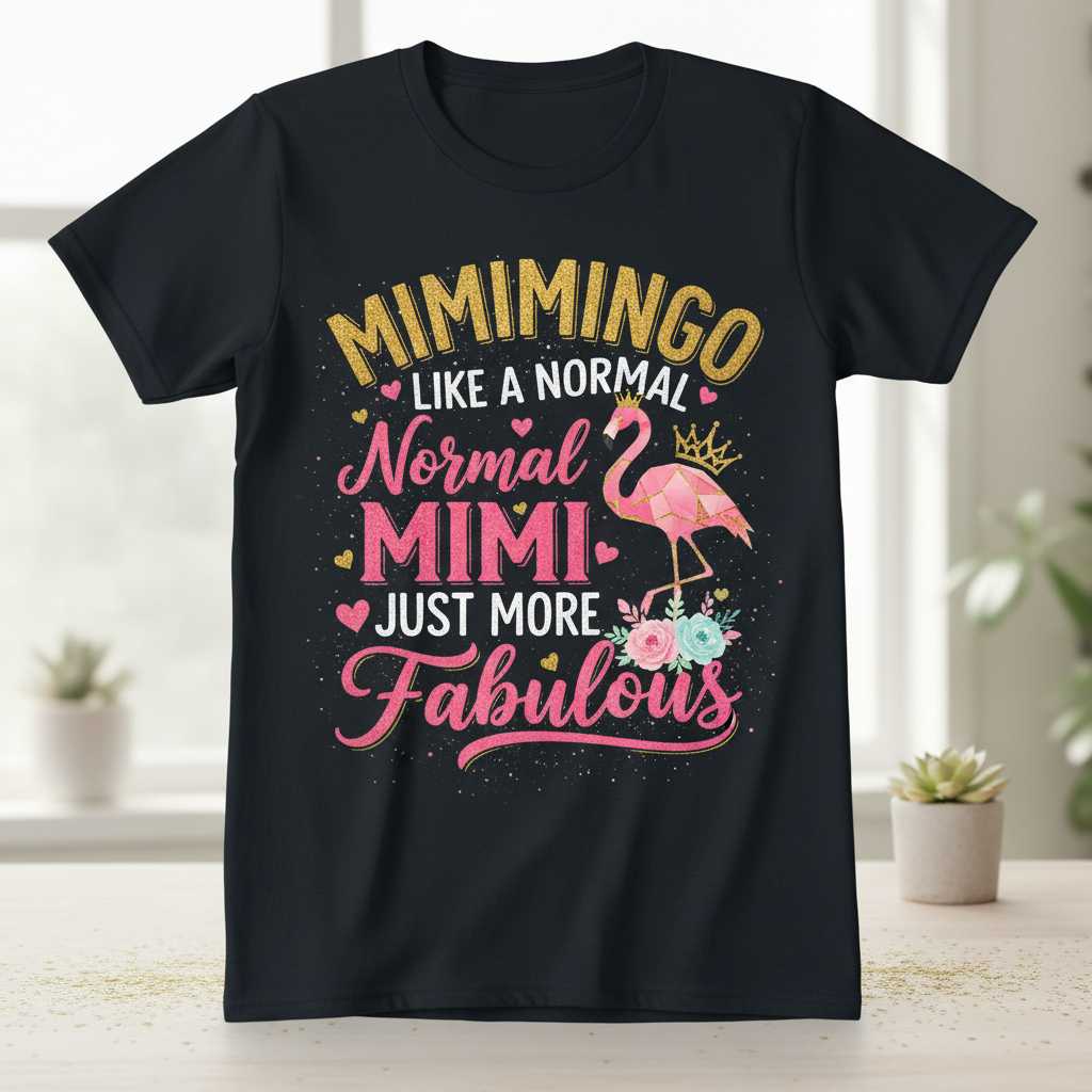 Mimimingo Like A Normal Mimi Just More Fabulous Flamingo T-Shirt, Graphic Tee