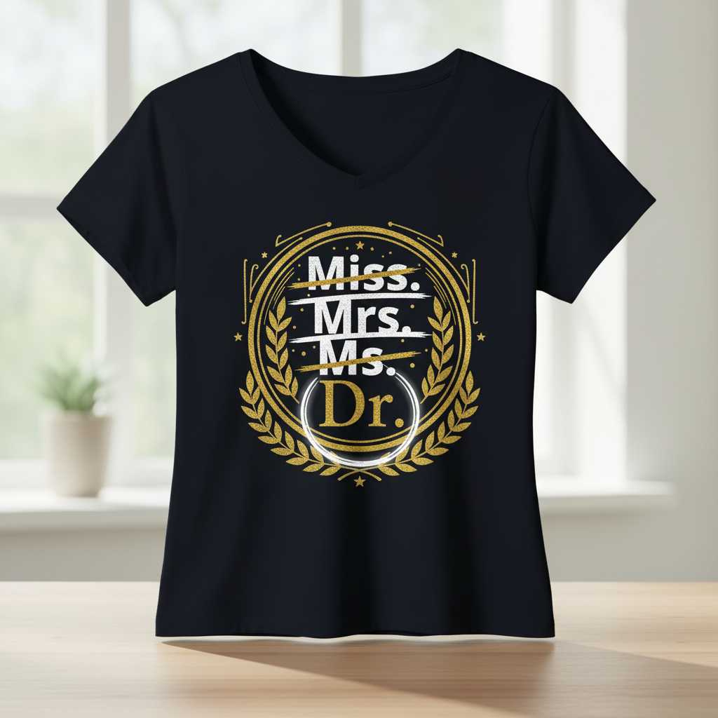Miss. Mrs. Ms. Dr. Distressed T-Shirt, Funny PhD Doctorate Graduation Tee Idea