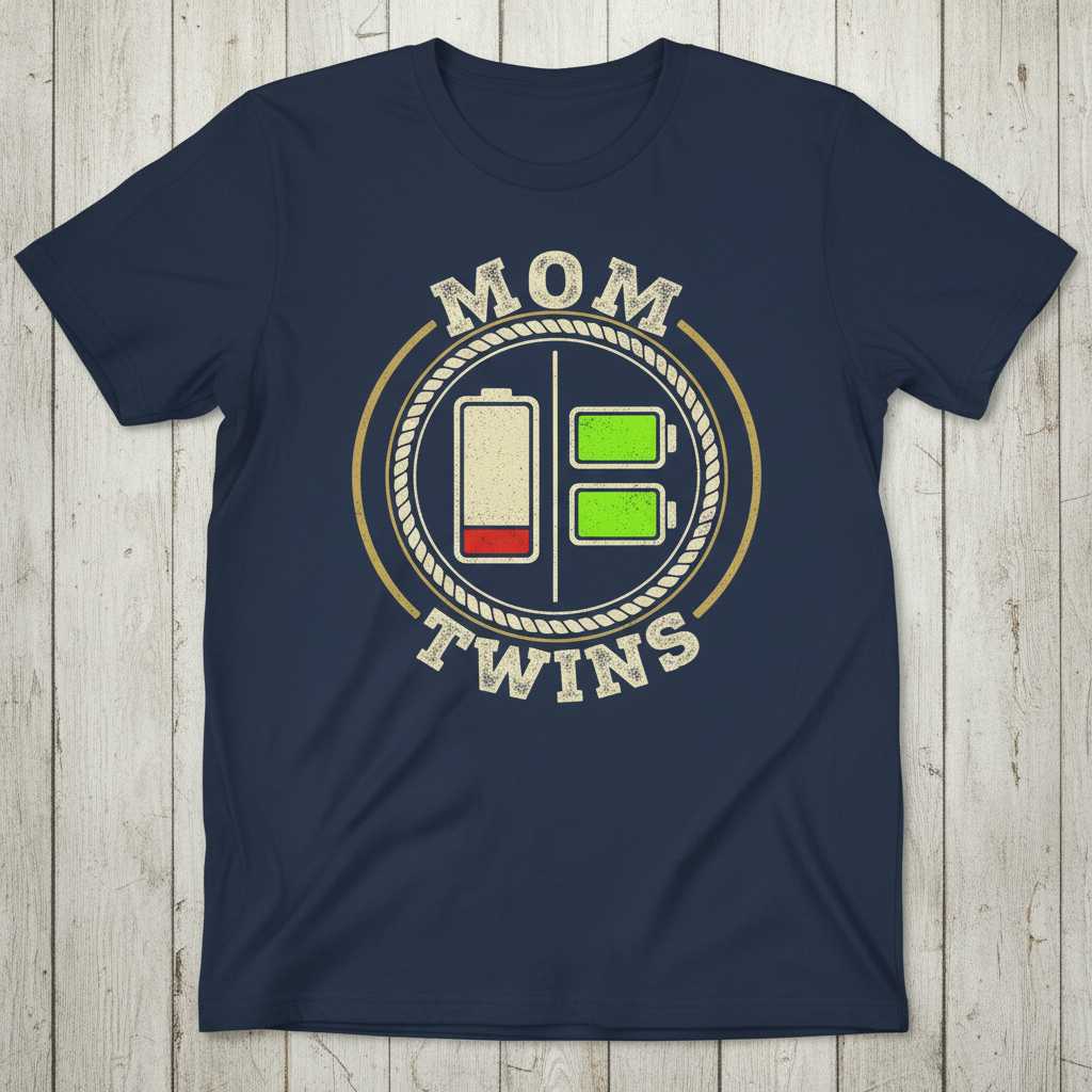 Mom Twins Vintage Distressed T-Shirt, Funny Motherhood Graphic Tee Idea