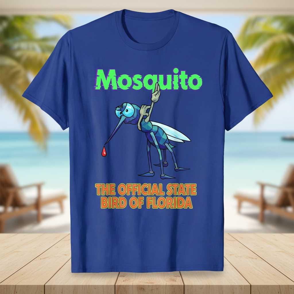 Mosquito The Official State Bird Of Florida Funny Graphic T-Shirt Tee Souvenir