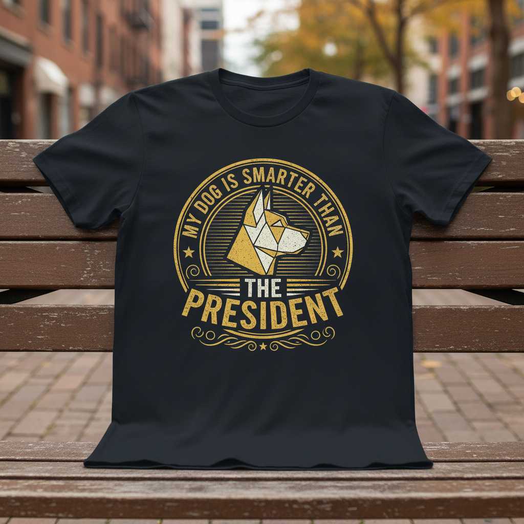 My Dog Is Smarter Than The President Vintage T-Shirt, Funny Graphic Tee Idea