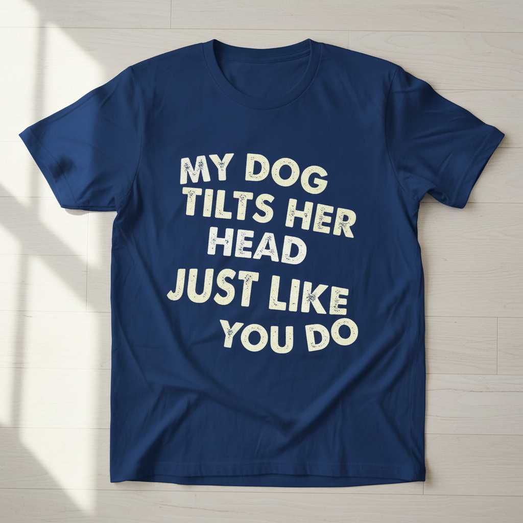 My Dog Tilts Her Head Just Like You Do Distressed T-Shirt Funny Graphic Tee