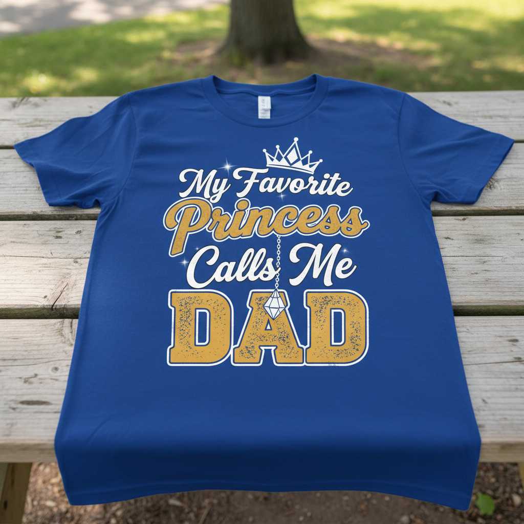 My Favorite Princess Calls Me Dad Distressed Graphic T-Shirt, Funny Tee Present