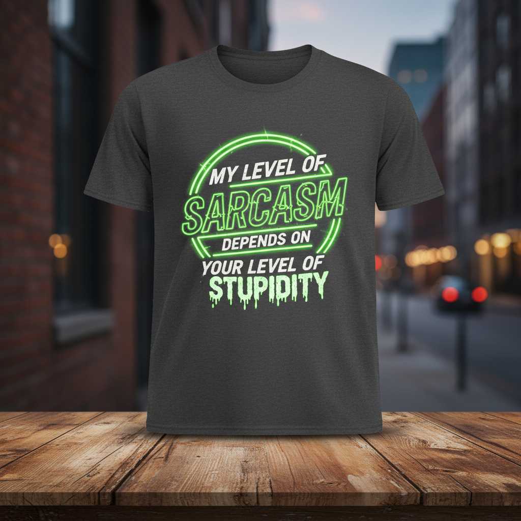 My Level Of Sarcasm Depends On Your Level Of Stupidity T-Shirt, Funny Tee Idea