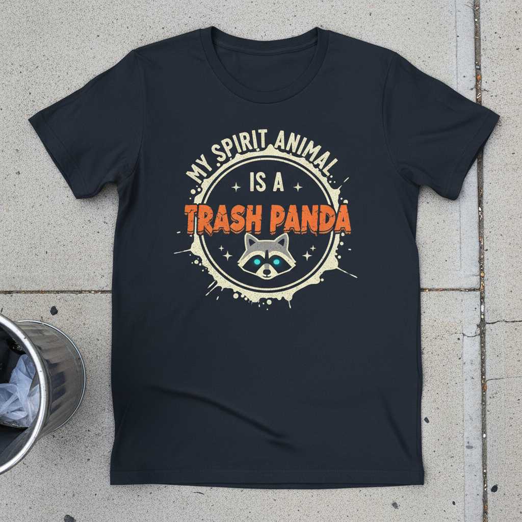 My Spirit Animal Is A Trash Panda Distressed Retro T-Shirt Funny Tee Graphic