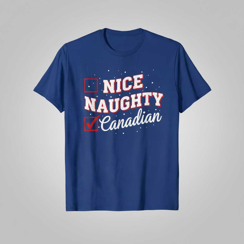 Nice Naughty Canadian Distressed T-Shirt, Funny Graphic Tee Souvenir Idea