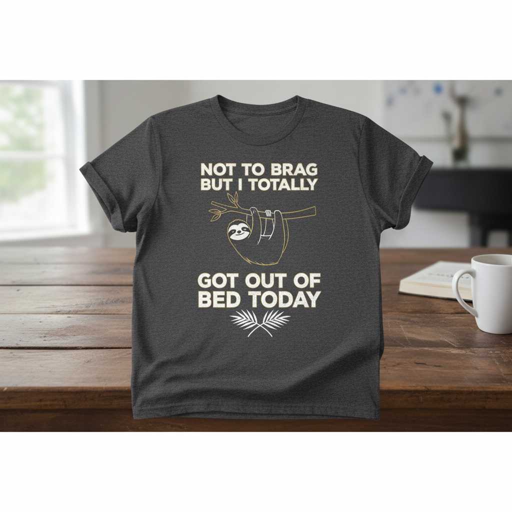Not To Brag But I Totally Got Out Of Bed Today Sloth T-Shirt, Funny Graphic Tee