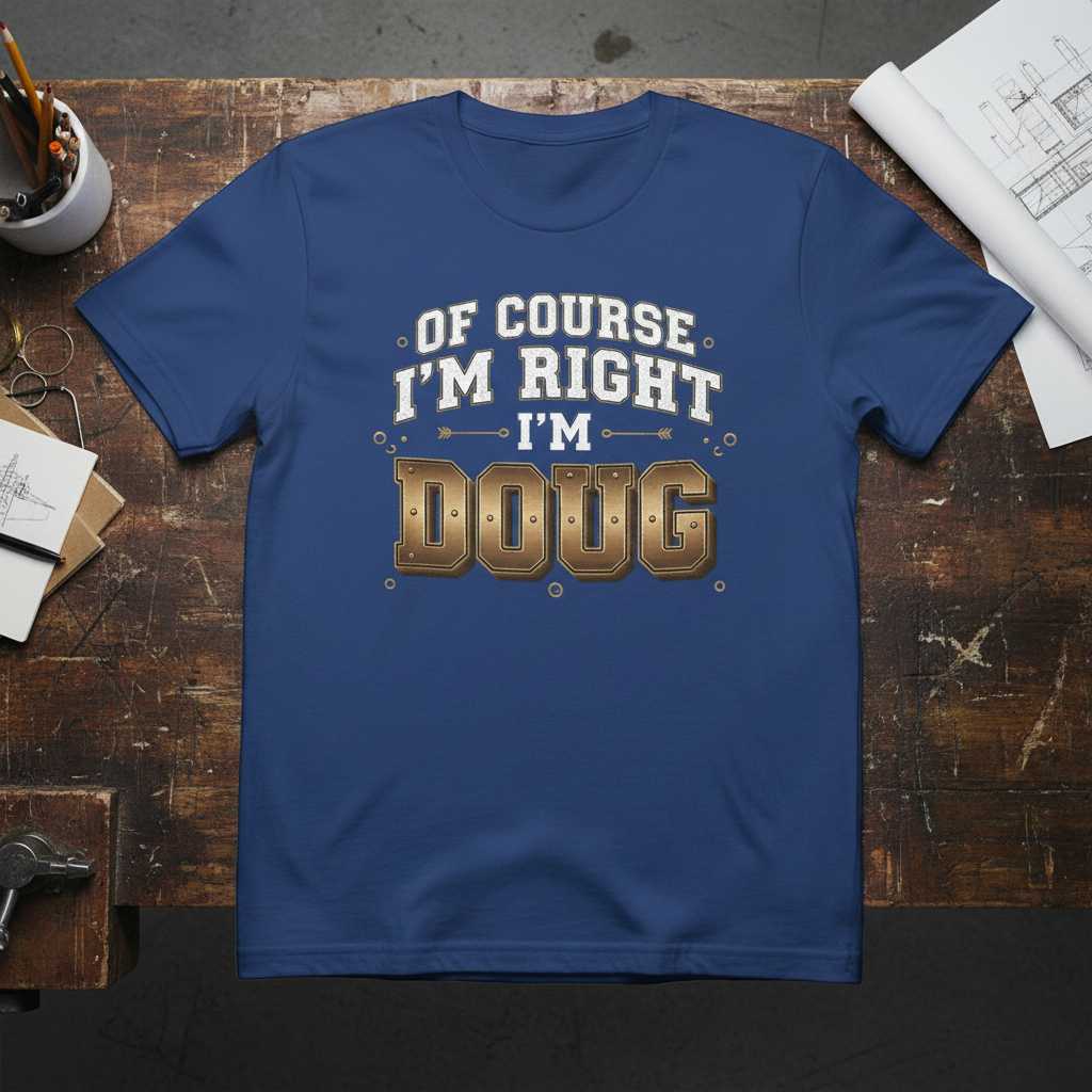 Of Course Im Right Im Doug Vintage T-Shirt, Funny Graphic Tee Gift Idea