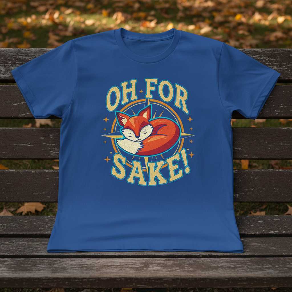 Oh For Fox Sake! Vintage Distressed T-Shirt, Funny Graphic Tee Gift Idea