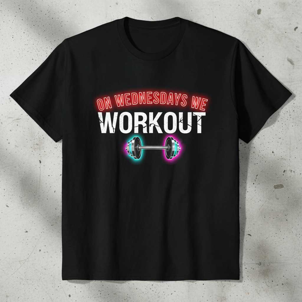 On Wednesdays We Workout Graphic T-Shirt, Funny Gym Tee Fitness Gear