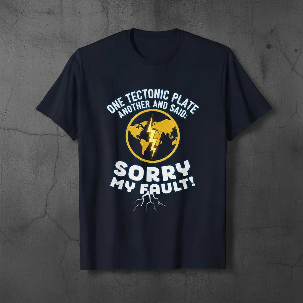 One Tectonic Plate To Another And Said- Sorry My Fault! Funny Geology T-Shirt Tee