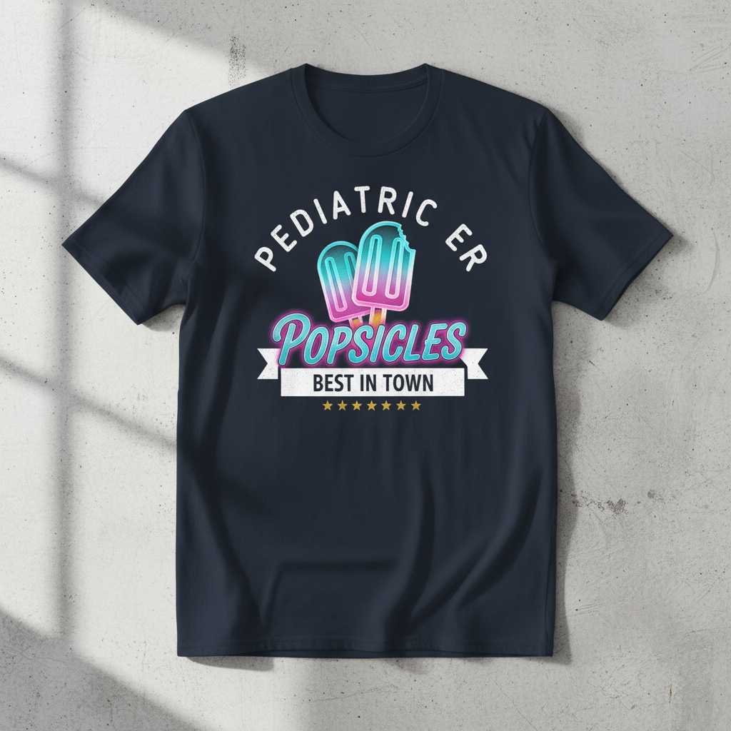 Pediatric ER Popsicles Best In Town Retro T-Shirt, Cute Nurse Tee Gear