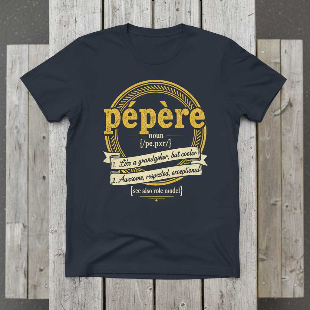 Pépère Like A Grandfather But Cooler Distressed T-Shirt, Novelty Tee Idea