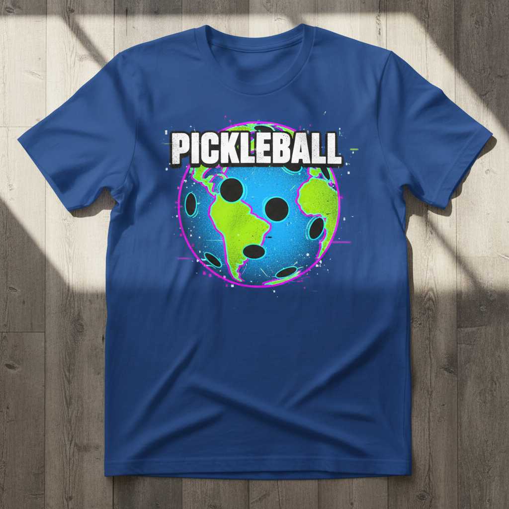 Pickleball Earth Day Retro Graphic T-Shirt, Novelty Sport Tee Present Idea