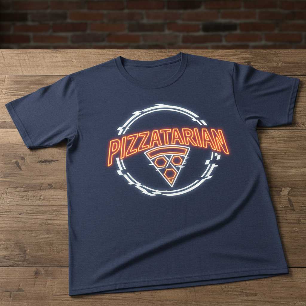 Pizzatarian Retro Graphic T-Shirt, Funny Foodie Tee Novelty Souvenir Top