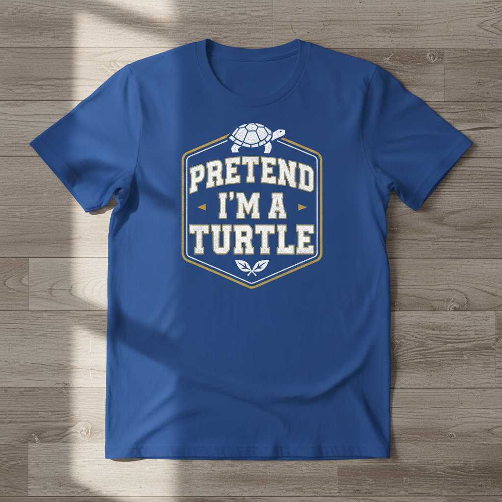 Pretend Im A Turtle Distressed T-Shirt, Funny Halloween Costume Tee Gear