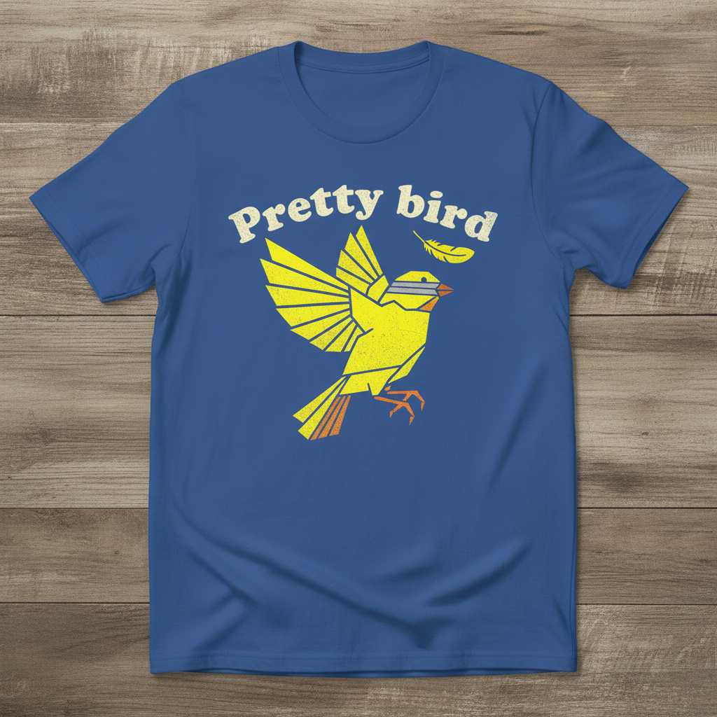 Pretty Bird Vintage Distressed T-Shirt, Funny Movie Parakeet Tee Novelty Top