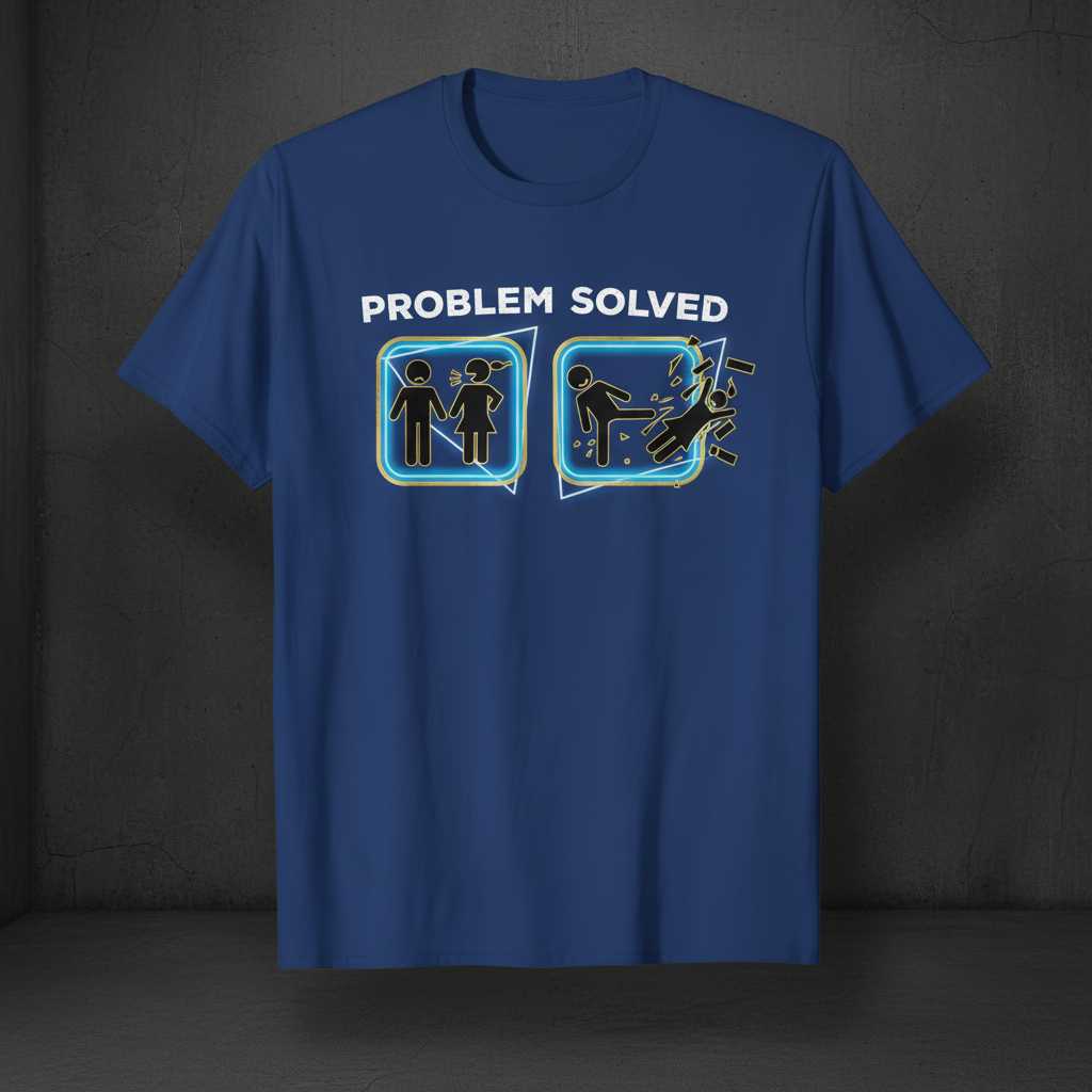 Problem Solved Divorce T-Shirt, Funny Breakup Graphic Tee Novelty Idea