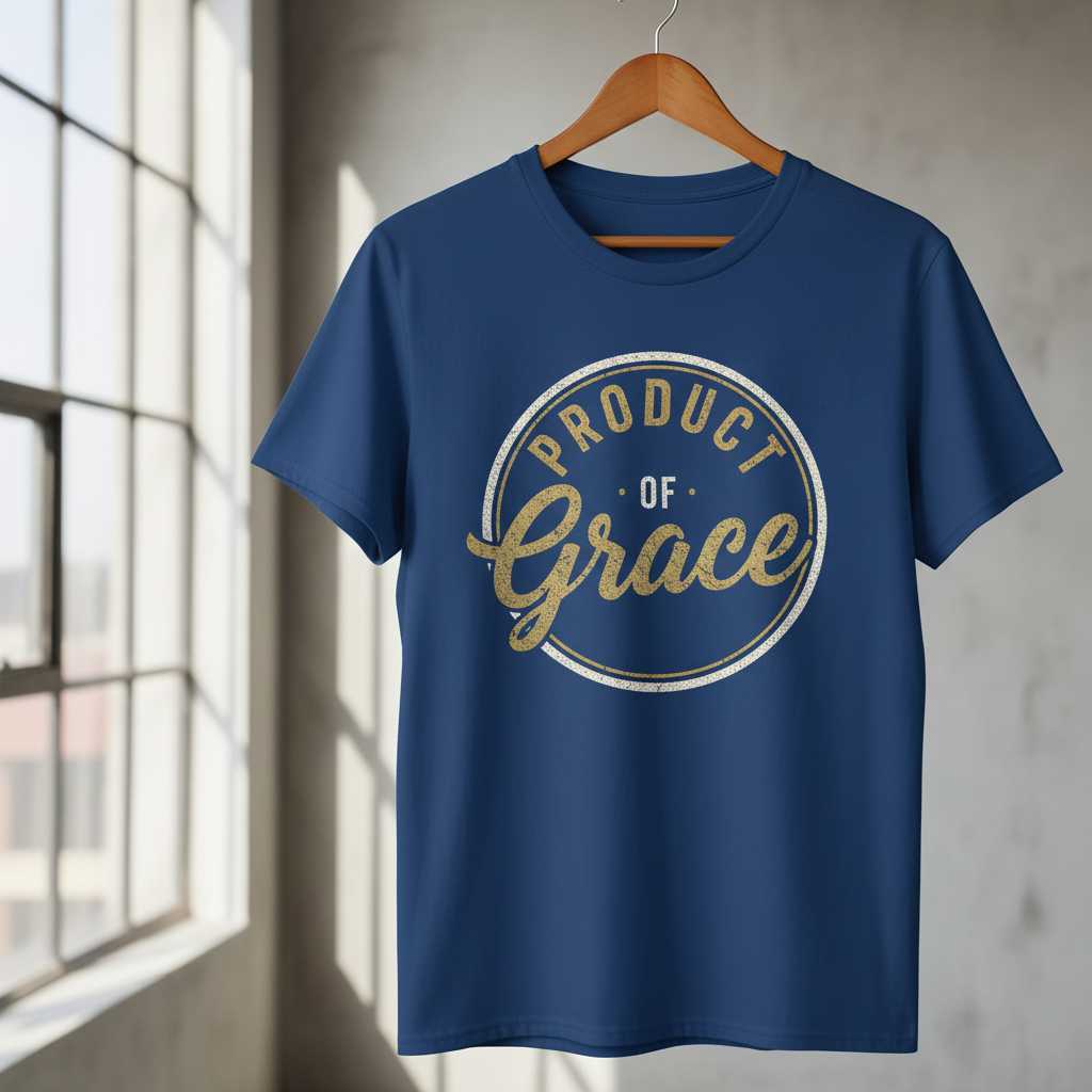 Product Of Grace Vintage Distressed T-Shirt, Christian Graphic Tee Merch Idea