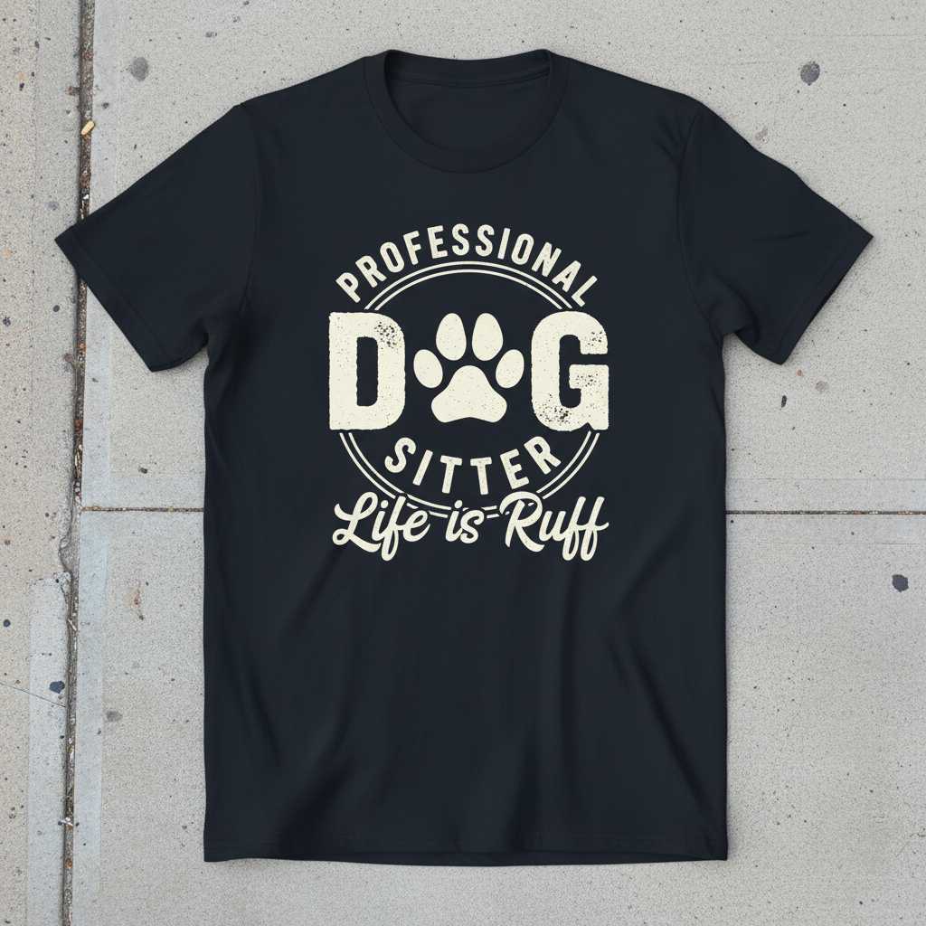 Professional Dog Sitter Life Is Ruff Vintage T-Shirt, Funny Tee Idea