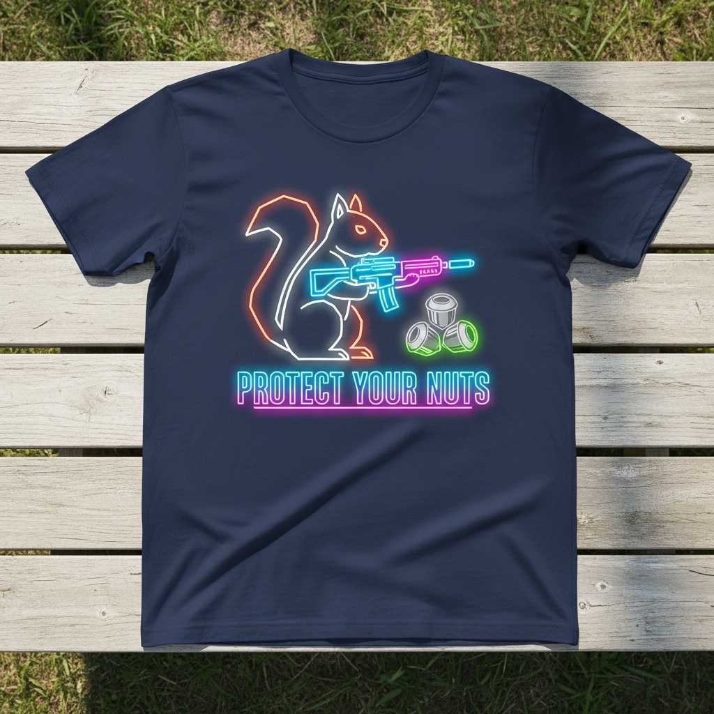 Protect Your Nuts Tactical Squirrel T-Shirt, Funny Novelty Graphic Tee Gear