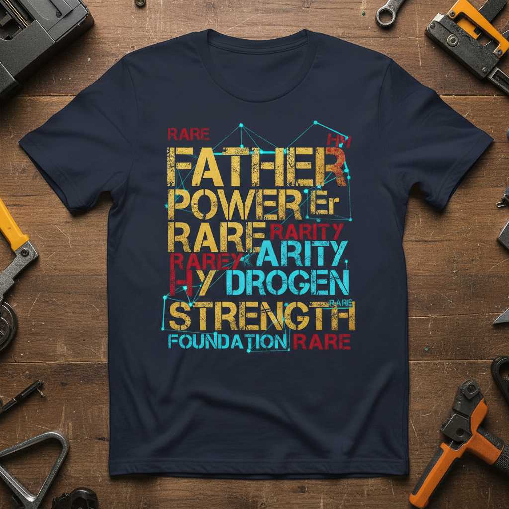 Rare Father Power Hydrogen Strength Foundation Distressed T-Shirt Graphic Tee