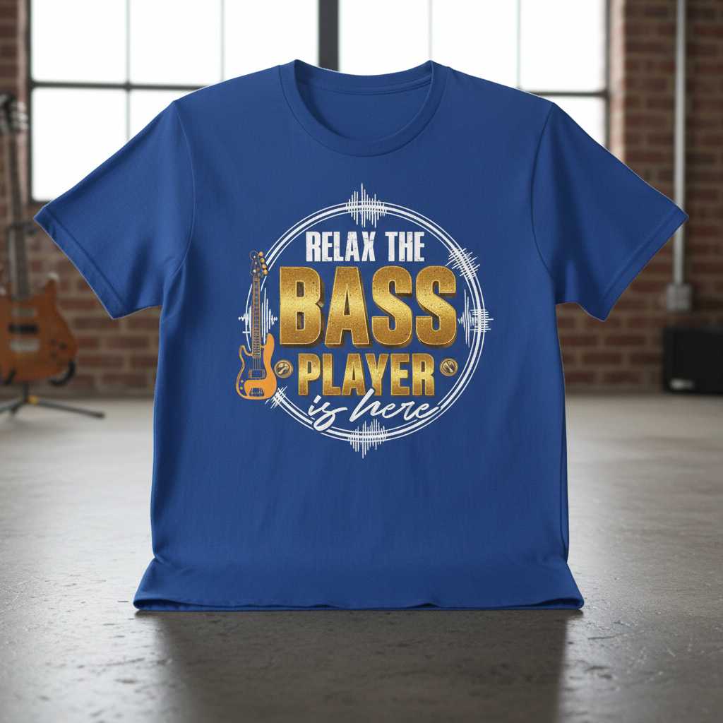 Relax The Bass Player Is Here Graphic T-Shirt, Bass Guitarist Tee Merch