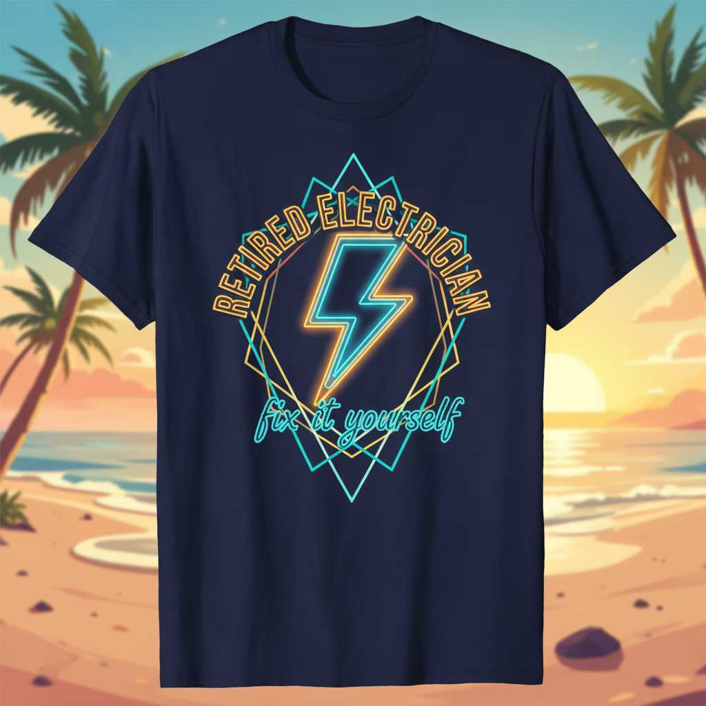 Retired Electrician Fix It Yourself Retro T-Shirt, Funny Novelty Tee Idea