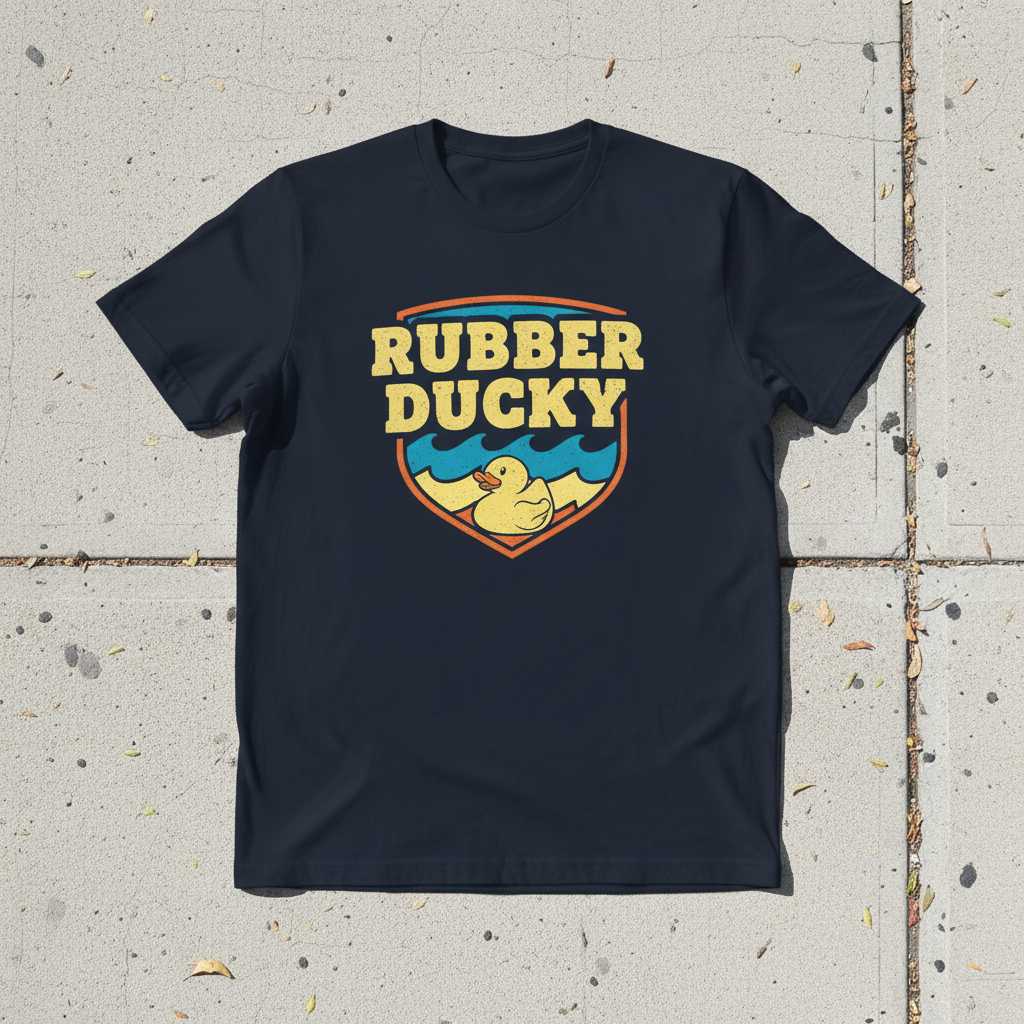 Rubber Ducky Vintage Retro Distressed T-Shirt, Cute Graphic Tee Merch Idea